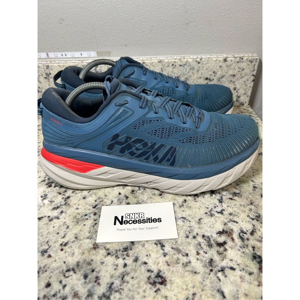 Hoka One One Mens Bondi 7 1110518 RTOS Blue Running Shoes Sneakers Size 11
